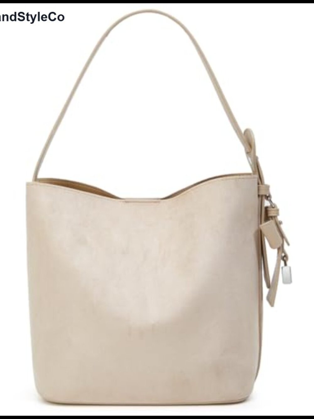 Faux Suede Bucket Handbag Women's Crossbody Shoulder Bag with Adjustable Strap